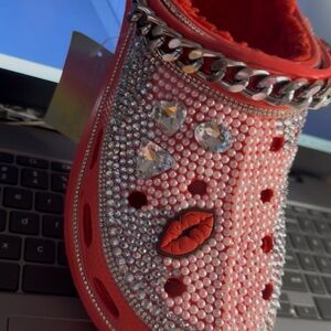 Stylish Red Embellished Women's Shoes